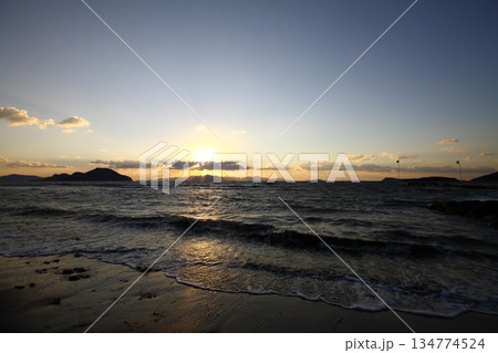 Seaside town of Turgutreis and spectacular sunsets 134774524