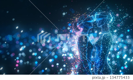 A couple on their honeymoon can easily book restaurant reservations and plan activities using their 5G connection avoiding the stress of navigating a new destination 134775433