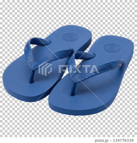 Blue Rubber Flip Flops for Summer Beach and Pool Wear, Comfortable Footwear for All Ages 134776339