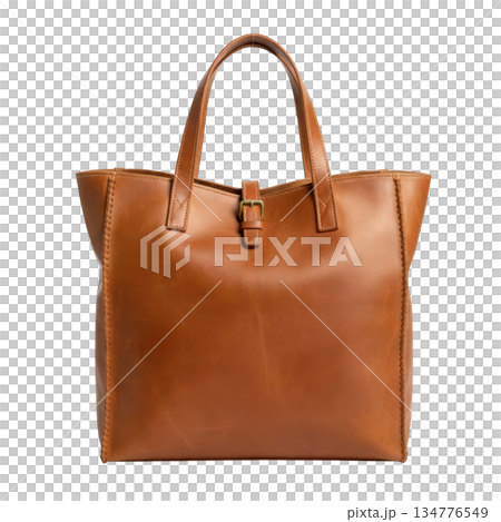 Elegant brown leather tote bag, classic fashion handbag accessory Elegant brown leather tote bag, classic fashion handbag accessory 134776549