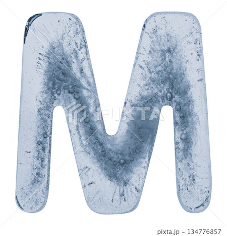 Letter M in ice Letter M in ice 134776857