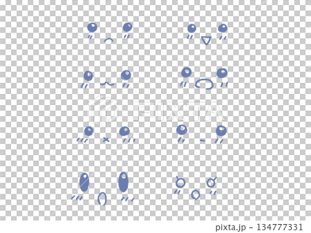 Illustrations of various facial expressions 134777331