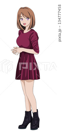 ドレスを着た女性 134777458