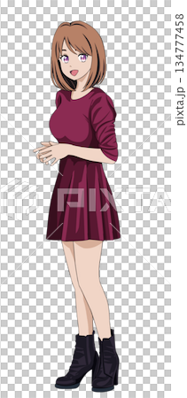 ドレスを着た女性 134777458