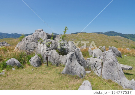 2025年春の枯れ草が残る秋吉台　冠山山頂 134777537