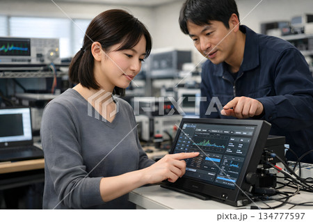 技術検証を行う女性エンジニア 134777597