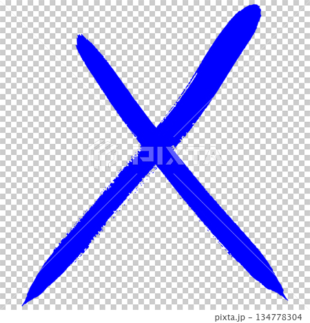 The blue cross drawn in ink represents a strong denial and determination. The blue cross drawn in ink represents a strong denial and determination. 134778304