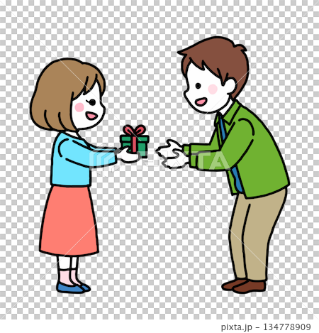 男人和女人交換禮物 134778909