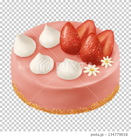 Stylish strawberry decorated cake Stylish strawberry decorated cake 134779038