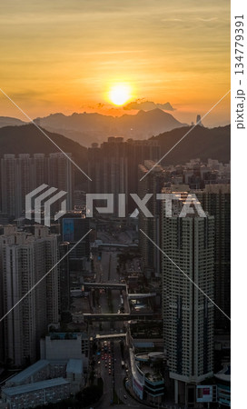 Sunset Over Tseung Kwan O Skyline and Bay Nov 10 2025 134779391