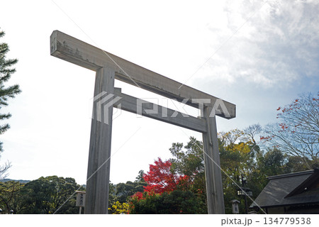 伊勢神宮内宮宇治橋前の鳥居-3 伊勢神宮内宮宇治橋前の鳥居-3 134779538