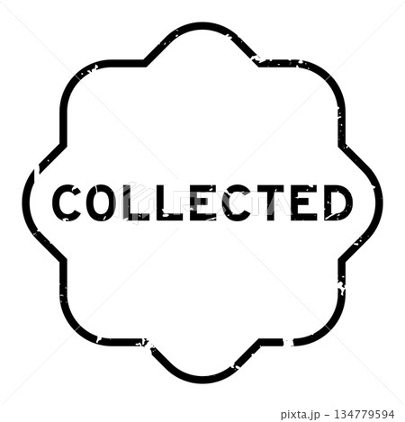 Grunge black collected word square rubber seal stamp on white background 134779594