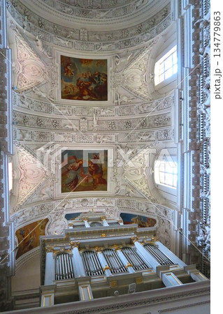 聖ペテロ＆パウロ教会のパイプオルガンと天井フレスコ画 134779863