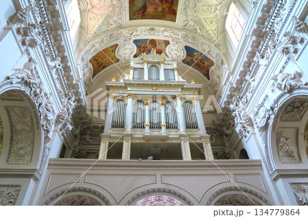 聖ペテロ＆パウロ教会のパイプオルガンと天井フレスコ画 134779864