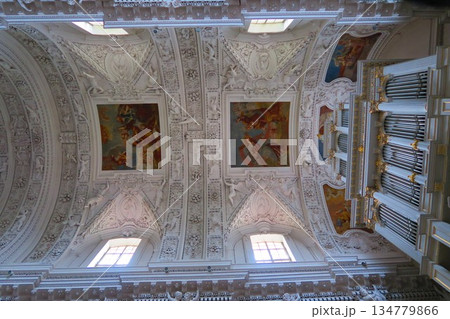 聖ペテロ＆パウロ教会のパイプオルガンと天井フレスコ画 134779866