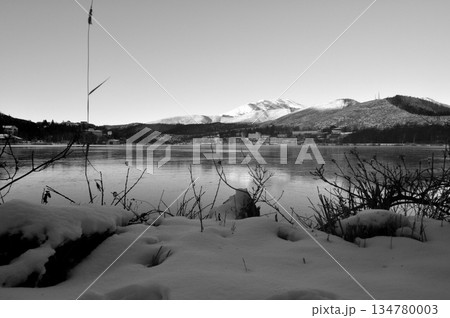 雪山の白樺湖 雪山の白樺湖 134780003