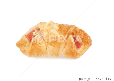 おいしい惣菜パン、ハムチーズデニッシュ【白背景・切り抜き】 134780145