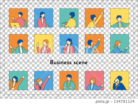 Business scene people icon collection 134781124