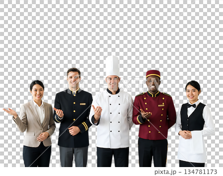 服務生用來表示熱情歡迎的手勢 134781173