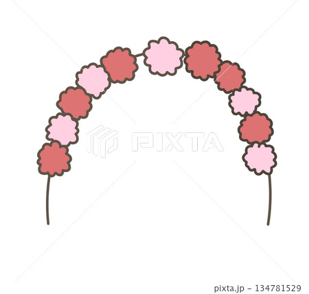 お花紙のアーチ(赤)のイラスト お花紙のアーチ(赤)のイラスト 134781529