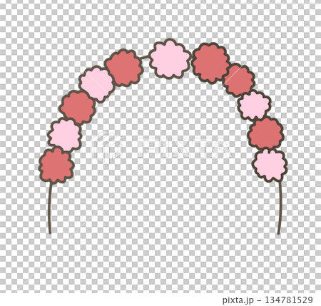 お花紙のアーチ(赤)のイラスト お花紙のアーチ(赤)のイラスト 134781529