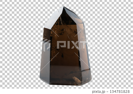 透明背景（png）にスモーキークォーツの原石 134781828