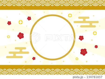 和風の背景、和風フレーム02 134781837