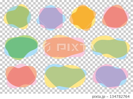 A set of overlapping fluid shapes A set of overlapping fluid shapes 134782764