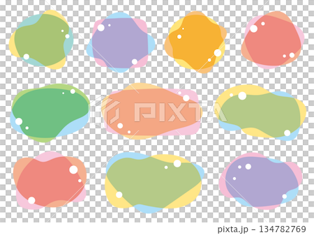 A set of overlapping fluid shapes 134782769