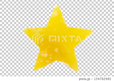 由黃色天然石頭製成的星形，透明背景（png） 134782992