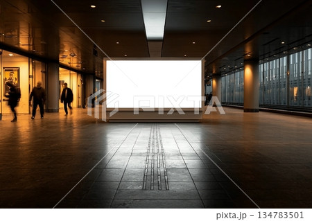 A mockup of an empty light box at an airport 134783501