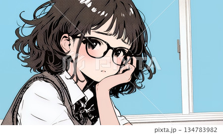 「つまんないの」と不貞腐れている制服を着た女子高生