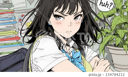 「はぁ？」と呆れた表情をしている女子高生