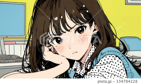 「はぁ？」と呆れた表情をしている女子高生 134784228