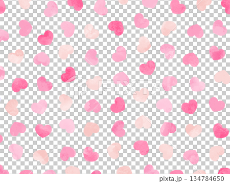 Simple hand-drawn watercolor heart illustration in pink that can be used as a background Simple hand-drawn watercolor heart illustration in pink that can be used as a background 134784650