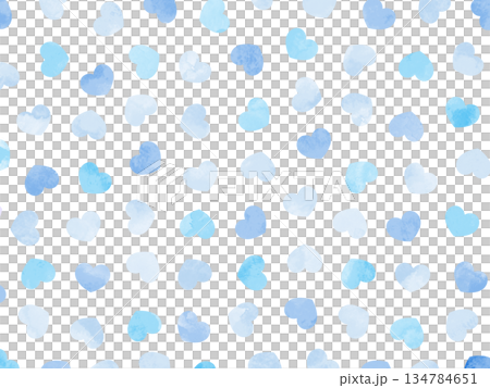 簡單的手繪水彩藍色心形插圖，可作為背景 134784651