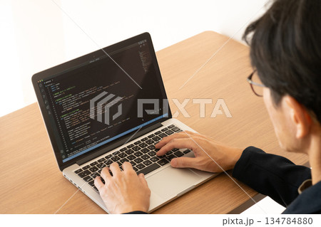 プログラミングする男性 プログラミングする男性 134784880