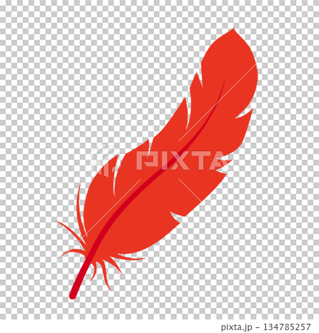一本の赤い羽根のアイコン 134785257