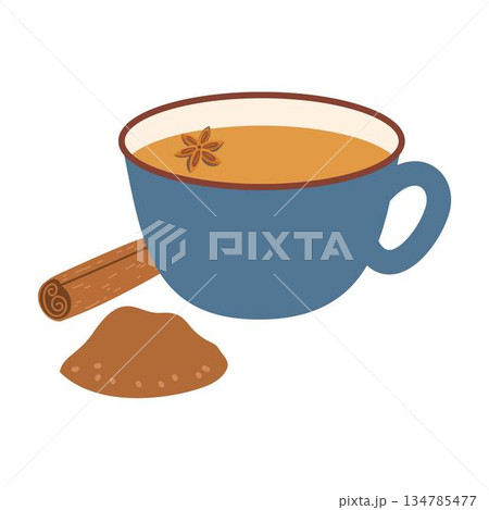chai tea, Chai Latte with Star Anise 134785477
