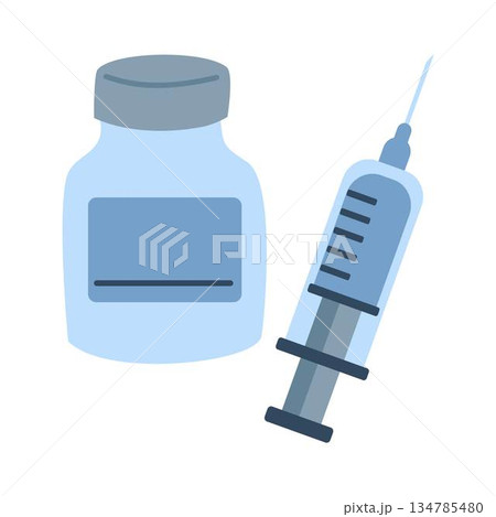Diabetes insulin syringe, Insulin Bottle with Syringe 134785480