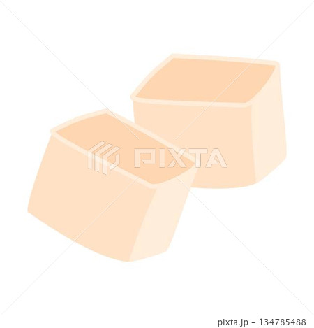 Fresh Sliced Soft Tofu illustration 134785488