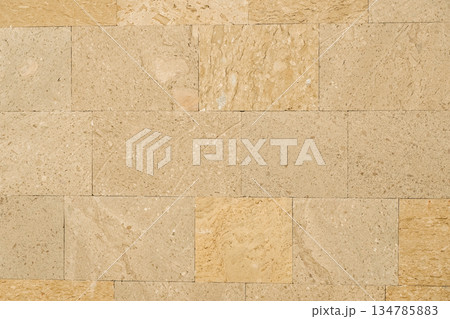 Natural Sandstone Block Wall Texture for Modern Architectural Construction. High quality photo 134785883