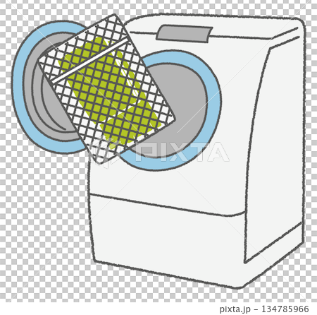 Drum washing machine and laundry in a net 134785966