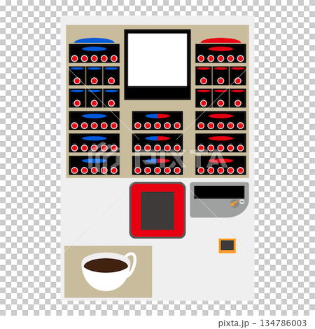 杯子自動販賣機的示意圖 杯子自動販賣機的示意圖 134786003
