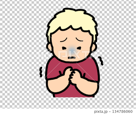 Scared blond boy 134786060