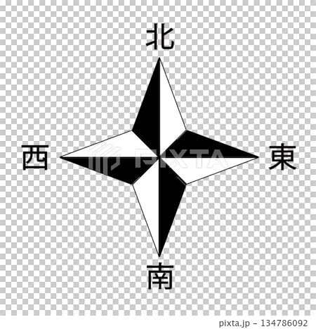 方位マークのイラスト　アイコン　ピクト 134786092