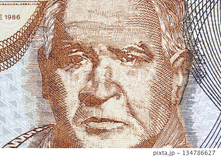 Franz Tamayo a closeup portrait from Bolivian money 134786627