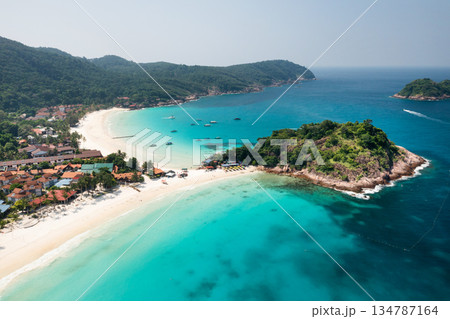The most beautiful Long Beach in Redang Island, Malaysia. Tropical beach in the South China Sea. 134787164