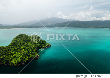 The Andaman Sea near Langkawi Island, surrounded by jungle. Malaysia The Andaman Sea near Langkawi Island, surrounded by jungle. Malaysia 134787308