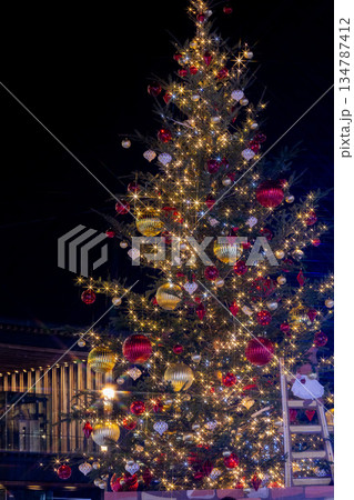 駅前のクリスマスイルミネーション 駅前のクリスマスイルミネーション 134787412